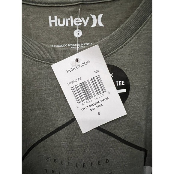 Hurley Men’s Short Sleeve Crewneck Graphic Logo T-Shirt Olive Size Small NWT - Picture 6 of 8